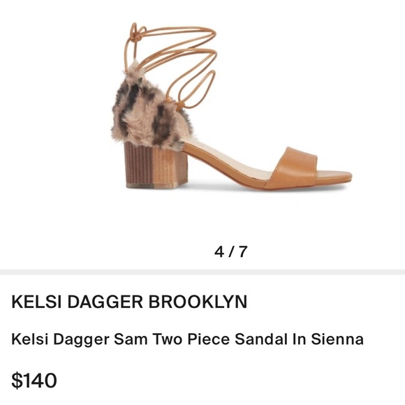 🌺 Kelsi Dagger Brooklyn; NEW “Sam” Leather/Faux Fur Sienna Sandal Sienna; Sz. 8 - Picture 2 of 9